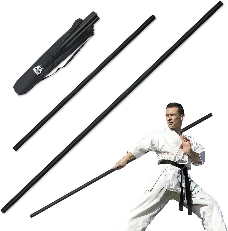 PHYSKOW 4ft & 6ft Collapsible Bo Staff – Foam-Padded Martial Arts Training Staff for Safe Practice, Portable Design with Carry Bag - Image 1